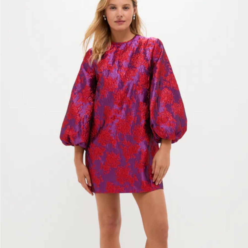 Red and Purple Hyacinth House jacquard Janie mini dress
